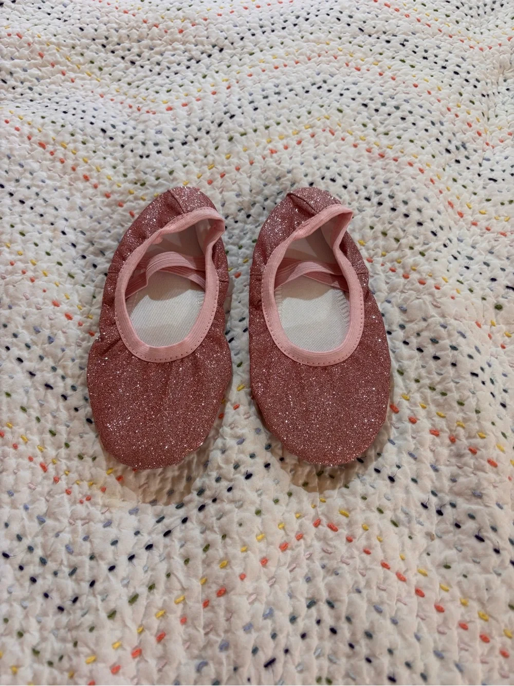 Girls Sparkle Ballet Slip-On Shoes - Pink